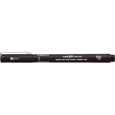 Uni PIN vágott hegyű 2 mm fekete rajzmarker Uni PIN vágott hegyű 2 mm fekete rajzmarker