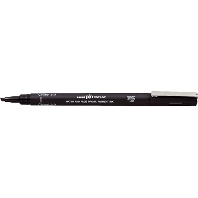 Uni PIN vágott hegyű 3 mm fekete rajzmarker