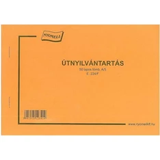 B.TM.12 A5 50lapos fekvő "Útnyilvántartó" nyomtatvány