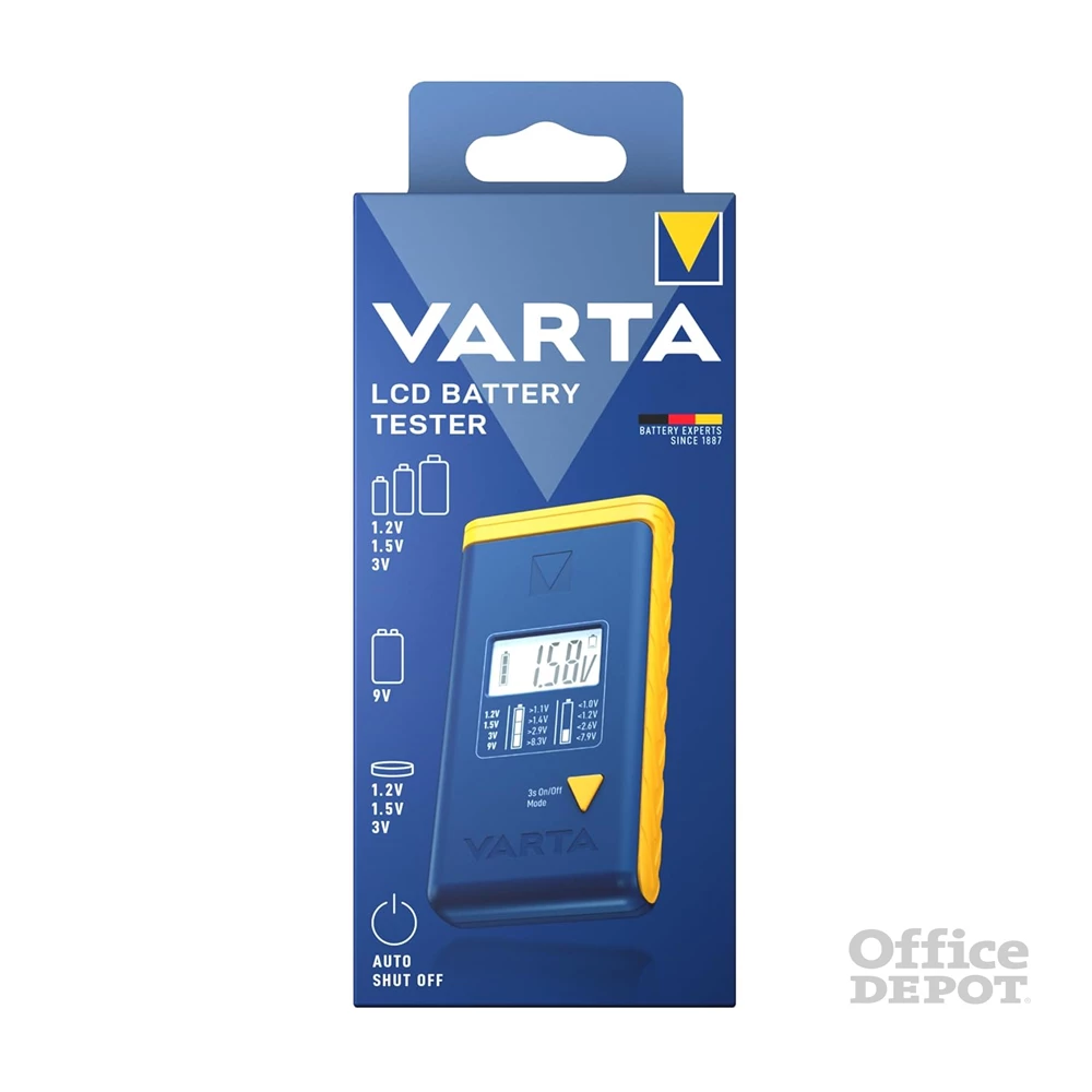 VARTA 893101111 LCD Elem- akku- gombcella teszter