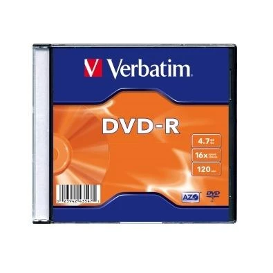 Verbatim DVD-R 4.7GB 16X AZO vékony tokban Verbatim DVD-R 4.7GB 16X AZO vékony tokban