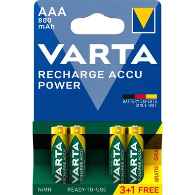 Varta 56703101494 AAA 800mAh NiMh akku 3+1 db/bliszter Varta 56703101494 AAA 800mAh NiMh akku 3+1 db/bliszter