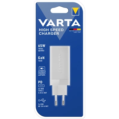 Varta 57956101401 High Speed 1xUSB/2x USB-C kimenet hálózati töltő Varta 57956101401 High Speed 1xUSB/2x USB-C kimenet hálózati töltő