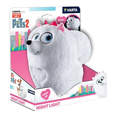 Varta 15643101111 Kis kedvencek titkos élete 2. Gigi plüss 3x AAA éjszakai lámpa Varta 15643101111 Kis kedvencek titkos élete 2. Gigi plüss 3x AAA éjszakai lámpa