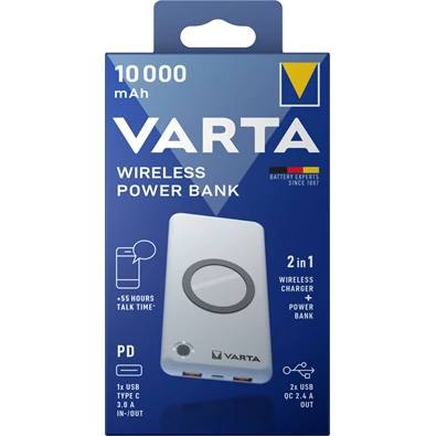 Varta Wireless 57913101111 hordozható 10000mAh power bank Varta Wireless 57913101111 hordozható 10000mAh power bank