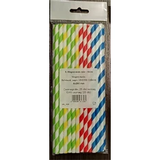 Vegyes színű, csíkos 15024 6mmx200mm 25db/csomag papír szívószál Vegyes színű, csíkos 15024 6mmx200mm 25db/csomag papír szívószál