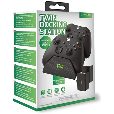 Venom VS2881 Xbox Series X & S fekete dupla töltőállomás + 2 db akkumulátor Venom VS2881 Xbox Series X & S fekete dupla töltőállomás + 2 db akkumulátor
