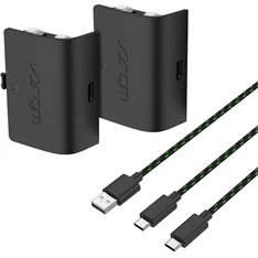 Venom VS2882 Xbox Series X & S 2db fekete akkumulátor + 3 m töltőkábel Venom VS2882 Xbox Series X & S 2db fekete akkumulátor + 3 m töltőkábel