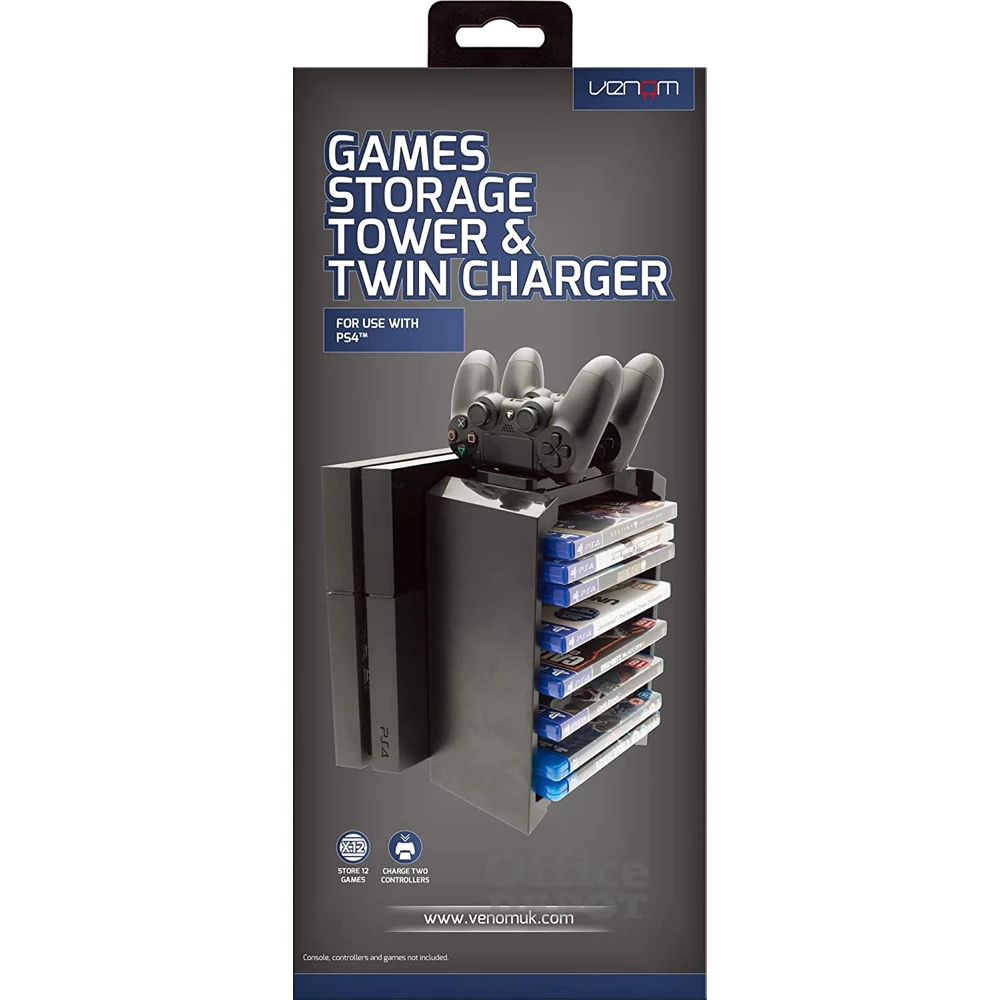 Venom VS3053 PS3/PS4/Xbox One/Blu-ray 12 db-os fekete tartó állvány