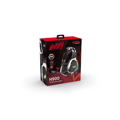 Ventaris H900 RGB 7.1 fekete-ezüst gamer headset Ventaris H900 RGB 7.1 fekete-ezüst gamer headset