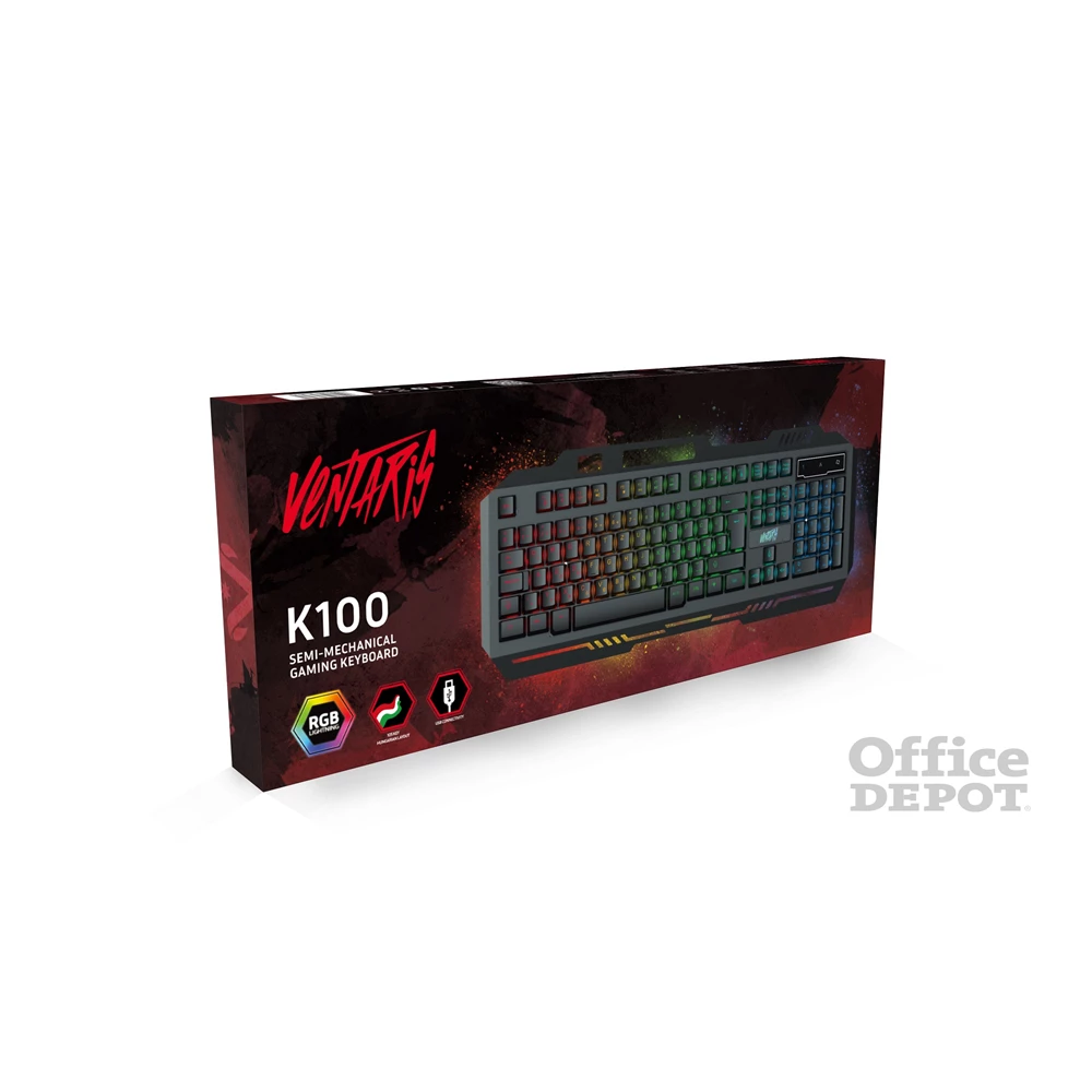 Ventaris K100 RGB HUN gamer billentyűzet