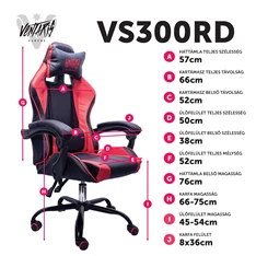 Ventaris VS300RD piros gamer szék Ventaris VS300RD piros gamer szék