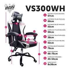 Ventaris VS300WH fehér gamer szék Ventaris VS300WH fehér gamer szék