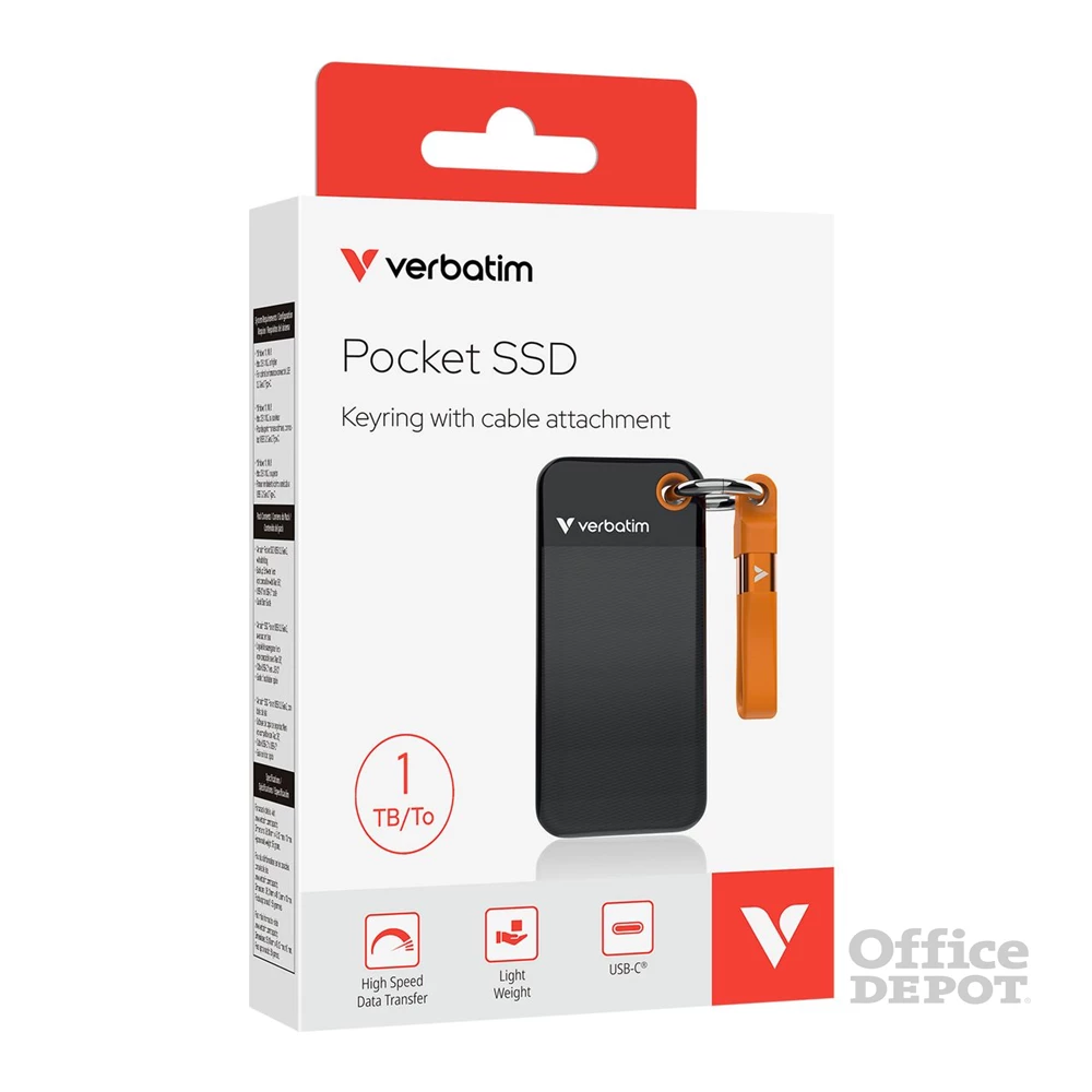 Verbatim 32193 1TB USB 3.2 gen 2 kulcstartós fekete-narancssárga külső SSD
