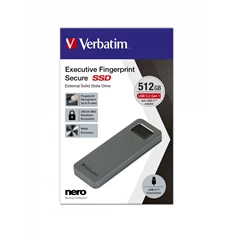 Verbatim 53656 Executive Fingerprint Secure 512GB USB 3.2 Gen 1/USB-C külső SSD Verbatim 53656 Executive Fingerprint Secure 512GB USB 3.2 Gen 1/USB-C külső SSD