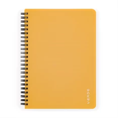 Verde A5 60 lapos PP sárga vonalas spirálfüzet