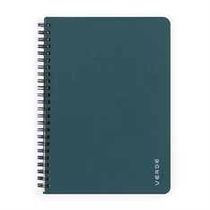 Verde A5 60 lapos PP zöld vonalas spirálfüzet