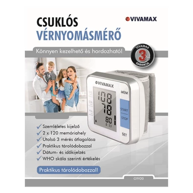 Vivamax GYV20 csuklós vérnyomásmérő Vivamax GYV20 csuklós vérnyomásmérő