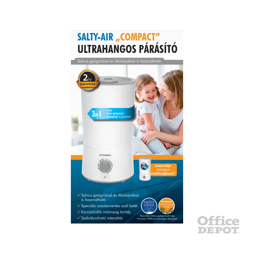 Vivamax GYVH47 Salty-Air „Compact” 3 az 1-ben ultrahangos párásító