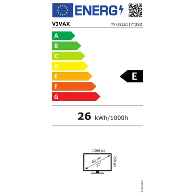 Vivax 32" 32LE117T2S2 HD Ready LED TV