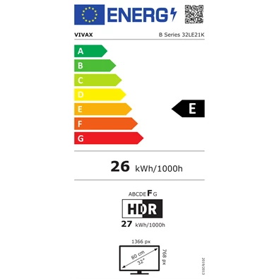 Vivax 32" 32LE21K HD Ready Smart LED TV