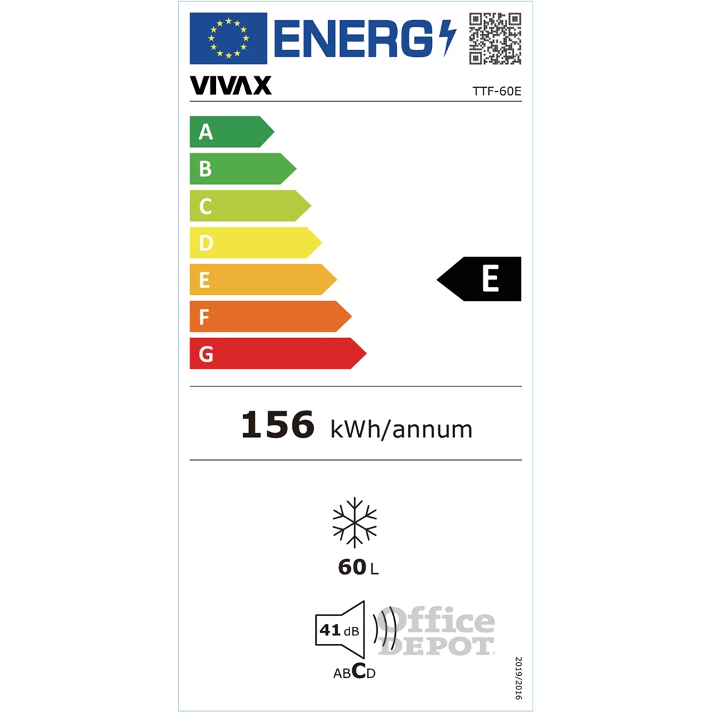 Vivax TTF-60E fehér, Fagyasztó:60L, asztali fagyasztószekrény