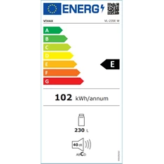 Vivax VL-235E W egyajtós hűtőszekrény Vivax VL-235E W egyajtós hűtőszekrény