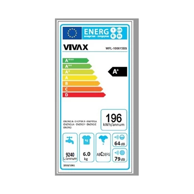 Vivax WFL-100615BS keskeny elöltöltős mosógép Vivax WFL-100615BS keskeny elöltöltős mosógép