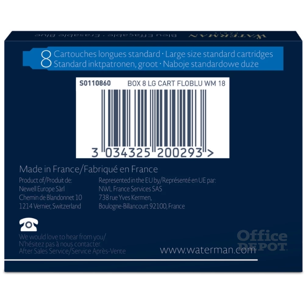 Waterman S0110860 kék tintapatron