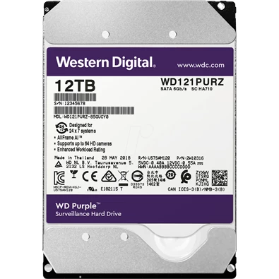 Western Digital 3,5" 12000GB belső SATAIII 7200RPM 256MB PURPLE WD121PURZ winchester 3 év Western Digital 3,5" 12000GB belső SATAIII 7200RPM 256MB PURPLE WD121PURZ winchester 3 év
