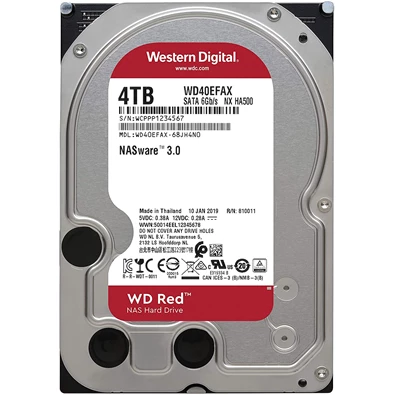 Western Digital 3,5" 4000GB belső SATAIII 5400RPM 256MB RED WD40EFAX winchester 3 év Western Digital 3,5" 4000GB belső SATAIII 5400RPM 256MB RED WD40EFAX winchester 3 év