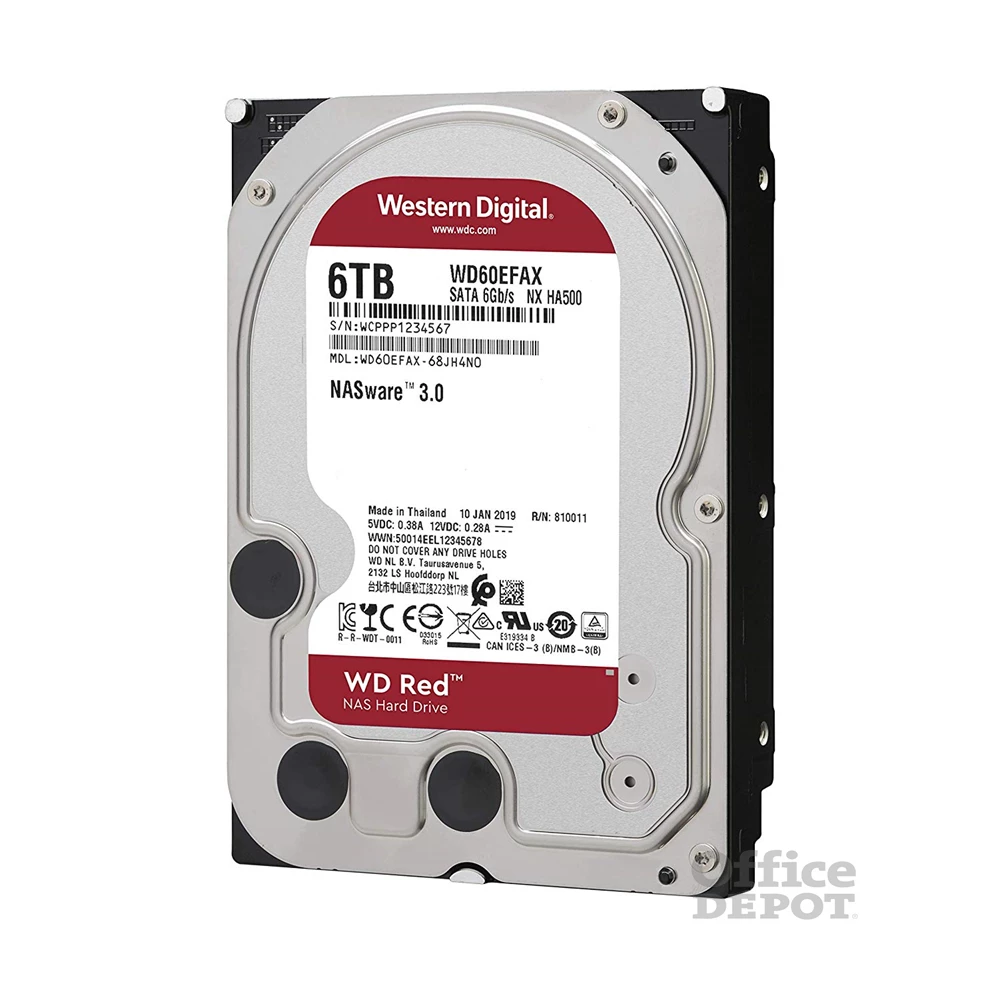 Western Digital 3,5" 6000GB belső SATAIII 5400RPM 256MB RED WD60EFAX winchester 3 év