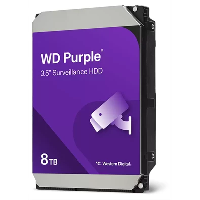 Western Digital 3,5" 8000GB belső SATAIII 5640RPM 256MB PURPLE WD85PURZ winchester 3 év