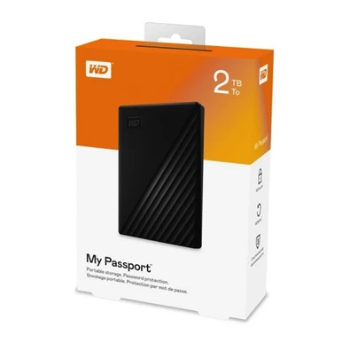 Western Digital My Passport WDBYVG0020BBK 2,5" 2TB USB3.2 fekete külső winchester Western Digital My Passport WDBYVG0020BBK 2,5" 2TB USB3.2 fekete külső winchester