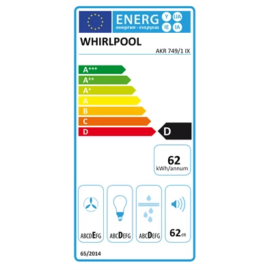 Whirlpool AKR 749/1 IX beépíthető páraelszívó Whirlpool AKR 749/1 IX beépíthető páraelszívó