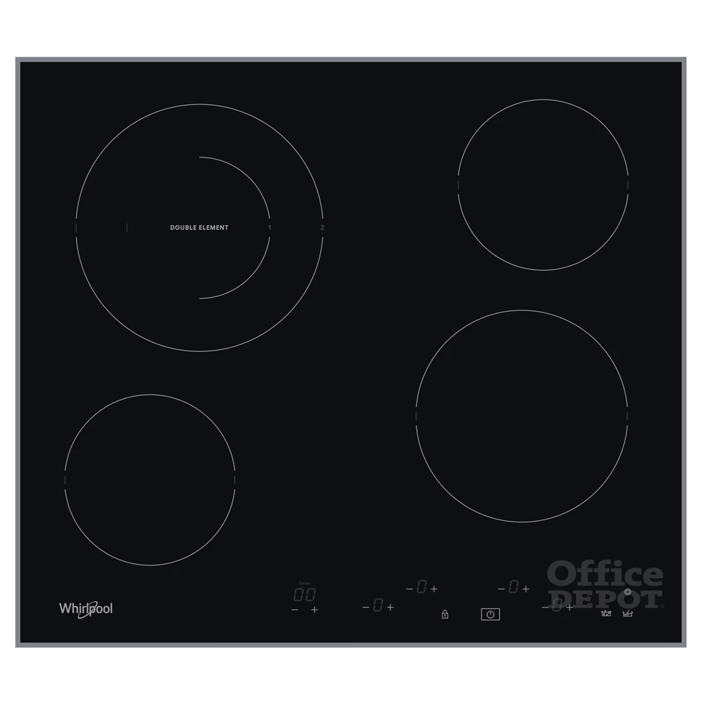 Whirlpool AKT 8601 IX fekete, beépíthető, elektromos üvegkerámia, főzőzóna: 4, beépíthető méret: 56cm, főzőlap