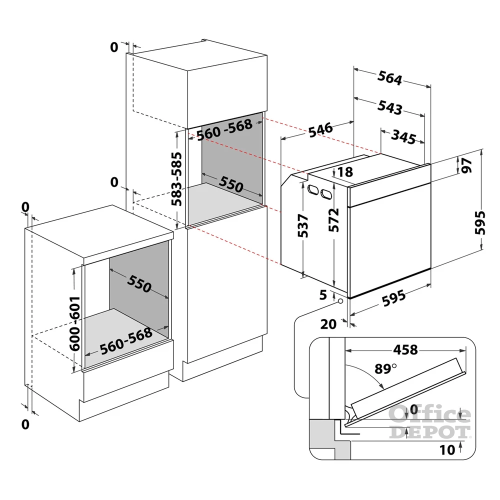 Whirlpool AKZ9 6290 NB fekete, beépíthető, sütőtér: 73L, grill, légkeverés, sütő