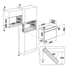 Whirlpool AMW 423 IX 1300W 22L inox beépíthető mikrohullámú sütő