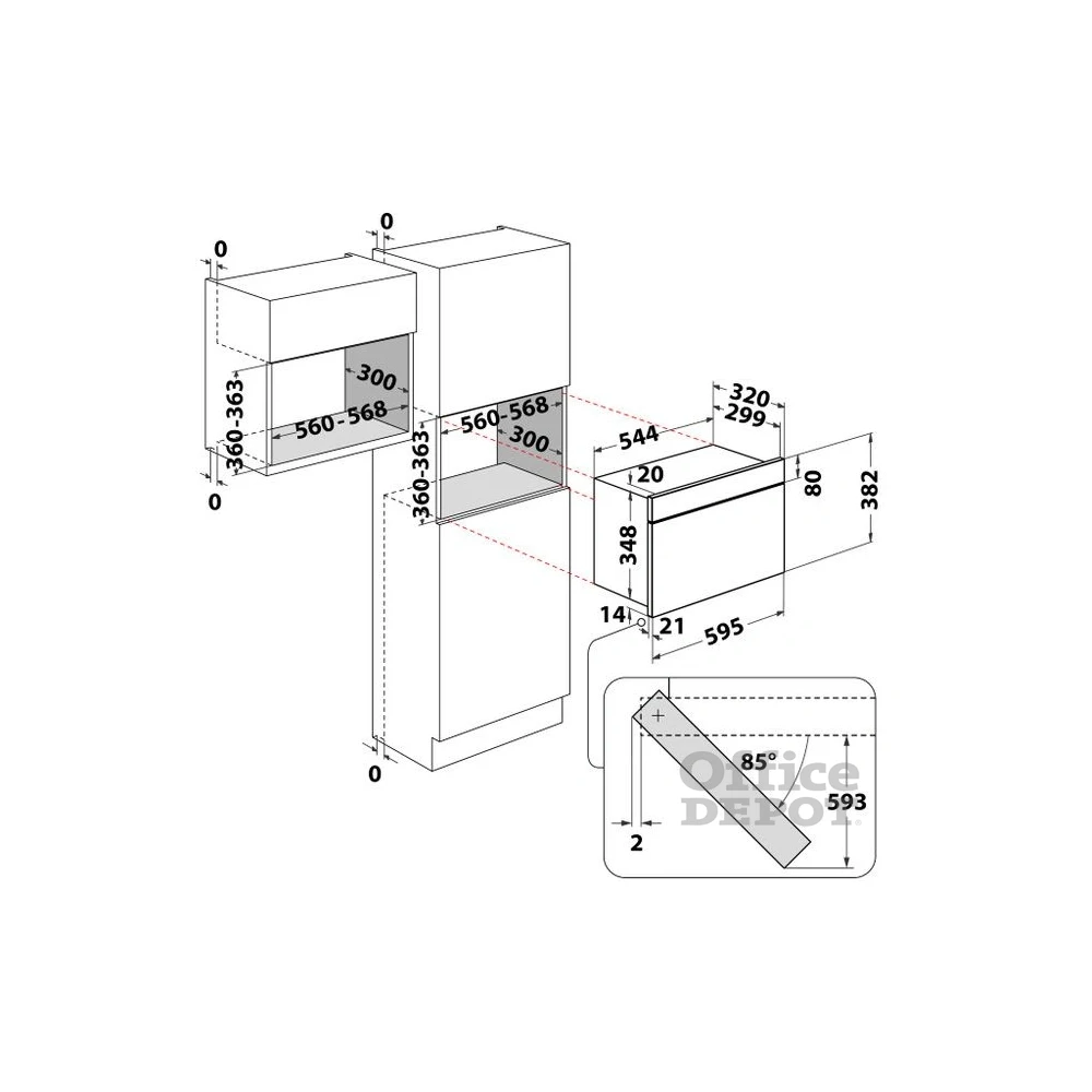 Whirlpool AMW 423 IX 1300W 22L inox beépíthető mikrohullámú sütő