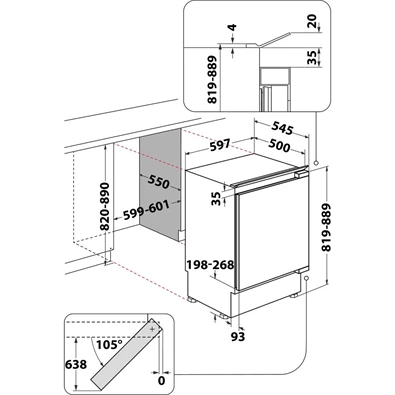 Whirlpool ARG 913 1 beépíthető hűtőszekrény Whirlpool ARG 913 1 beépíthető hűtőszekrény