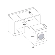 Whirlpool BI WDWG 751482 EU N fehér, elöltöltős, max.1400ford., 7 kg/5 kg, beépíthető mosó-szárítógép