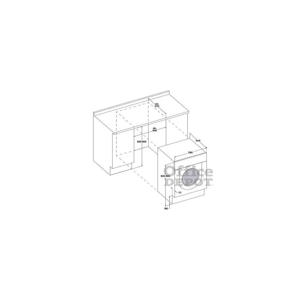 Whirlpool BI WDWG 751482 EU N fehér, elöltöltős, max.1400ford., 7 kg/5 kg, beépíthető mosó-szárítógép