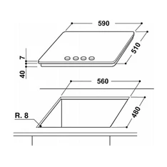 Whirlpool GMWL 628/IXL EE beépíthető gáz főzőlap Whirlpool GMWL 628/IXL EE beépíthető gáz főzőlap