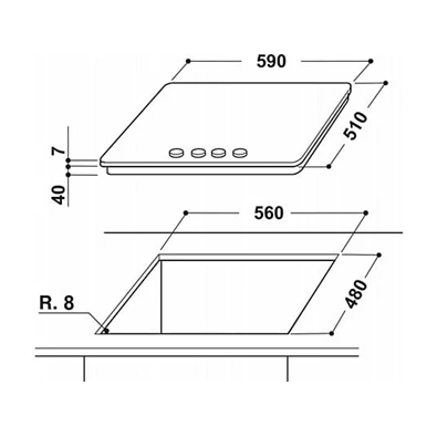 Whirlpool GMWL 628/IXL EE beépíthető gáz főzőlap Whirlpool GMWL 628/IXL EE beépíthető gáz főzőlap