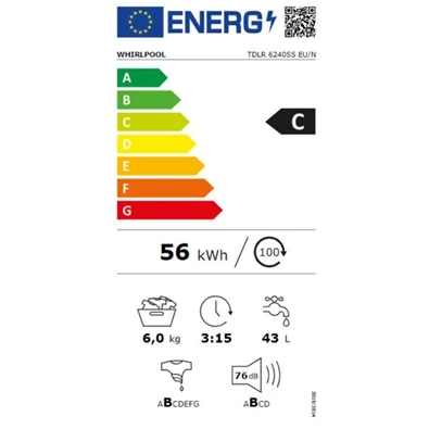 Whirlpool TDLR 6240SS EU/N 6 kg felültöltős mosógép (Használt - B) Whirlpool TDLR 6240SS EU/N 6 kg felültöltős mosógép (Használt - B)