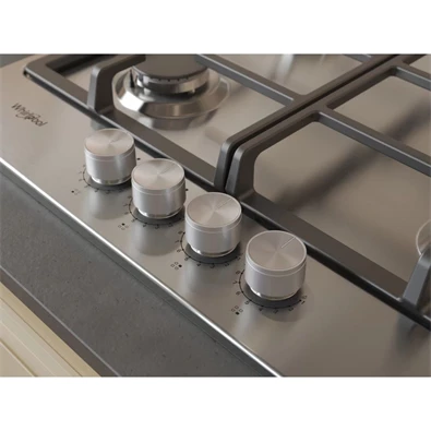 Whirlpool TKRL 661 IX EU inox beépíthető gáz főzőlap Whirlpool TKRL 661 IX EU inox beépíthető gáz főzőlap