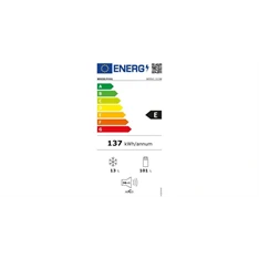Whirlpool W55V1 112W fehér, egyajtós, Hűtő:101L, Fagyasztó:13L, hűtőszekrény