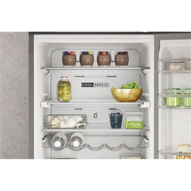 Whirlpool W7X 94T SX Total inox, alulfagyasztós, Hűtő:263L, Fagyasztó:104L, No frost hűtőszekrény