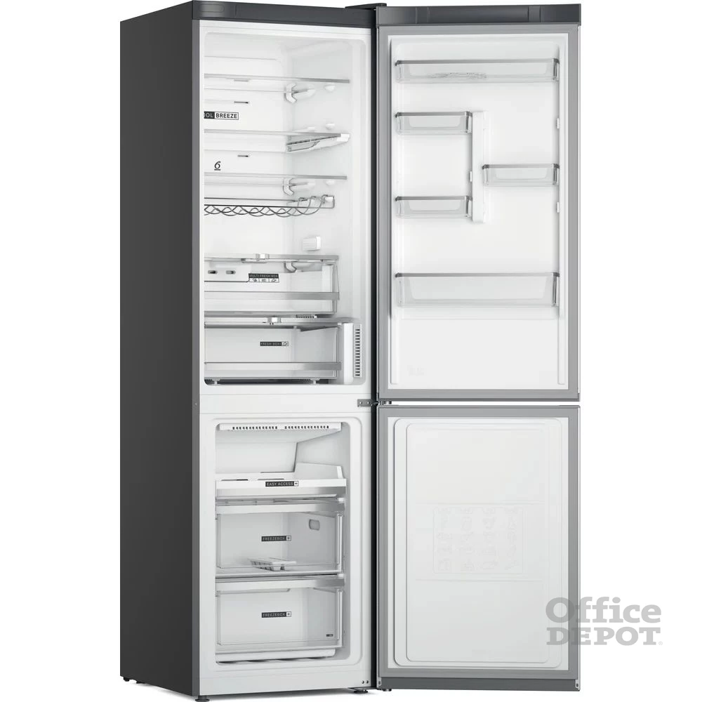 Whirlpool W7X 94T SX Total inox, alulfagyasztós, Hűtő:263L, Fagyasztó:104L, No frost hűtőszekrény