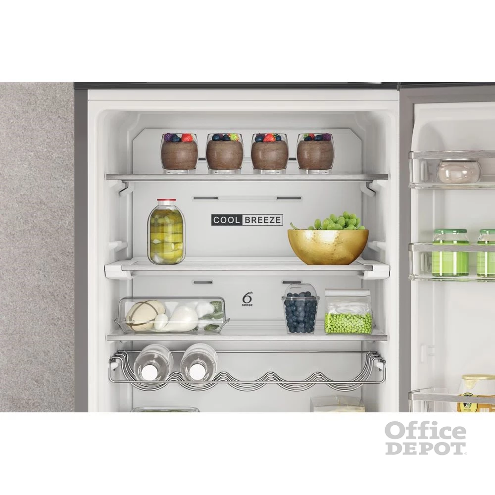 Whirlpool W7X 94T SX Total inox, alulfagyasztós, Hűtő:263L, Fagyasztó:104L, No frost hűtőszekrény